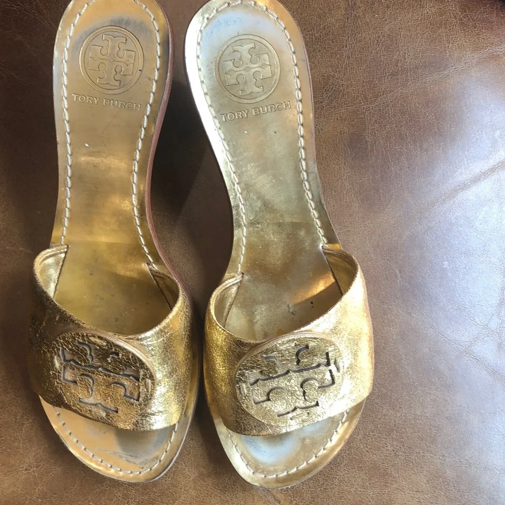 Tory Burch Metallic Gold Sandals
